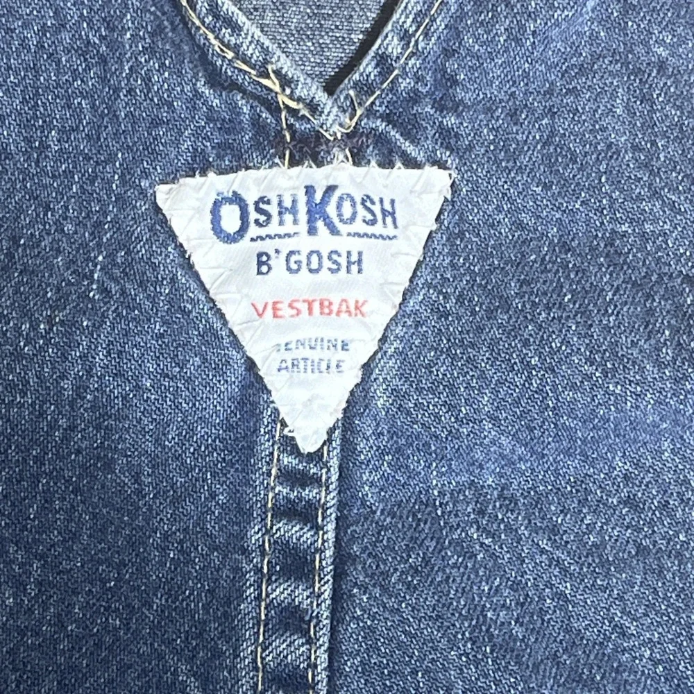 VTG Oshkosh B'Gosh Toddler Blue Denim Overalls Made In USA